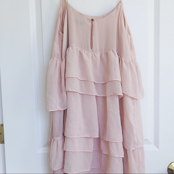 Who What Wear Blush Pink Ruffle Dress - Picture 5 of 8